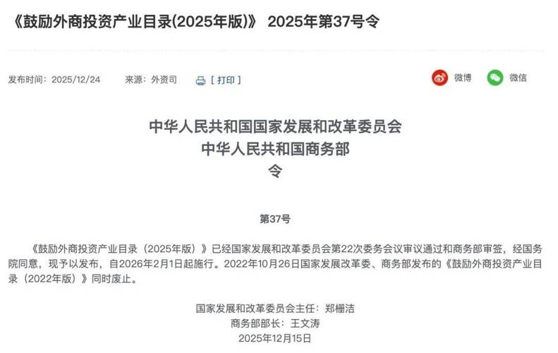 2025年版鼓励外商投资产业目录发布，多地有新增领域及优惠插图1