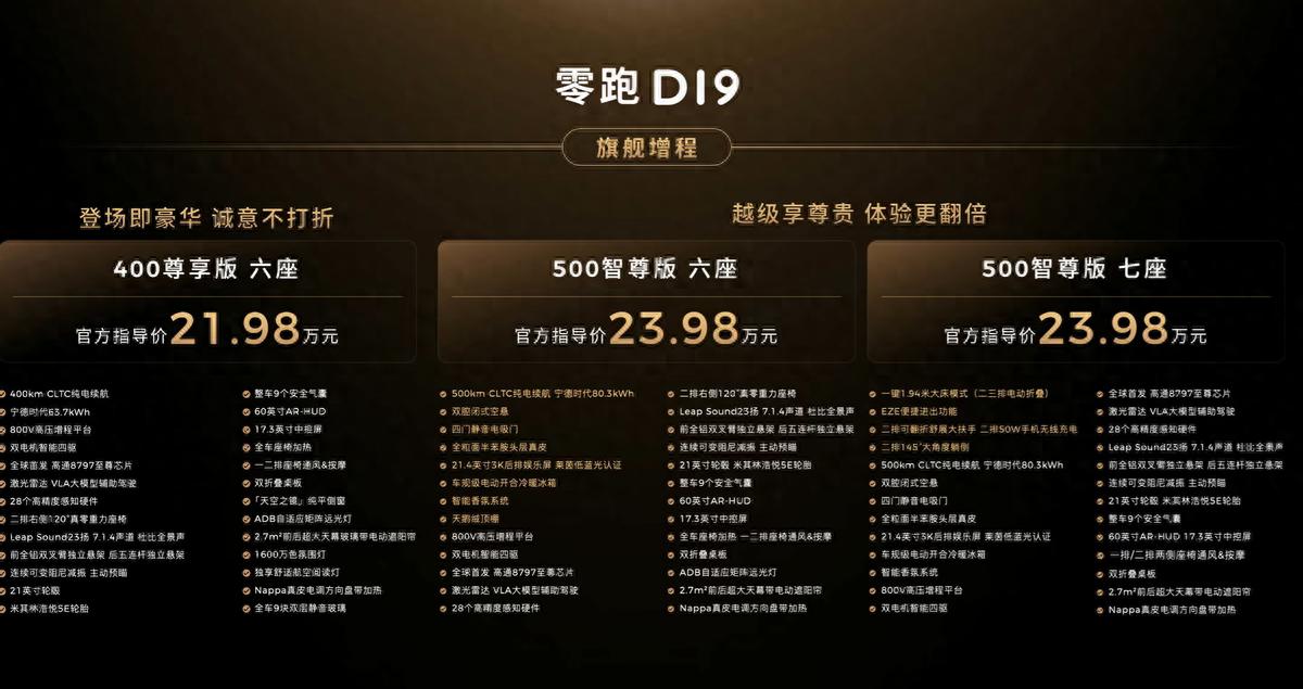 零跑D19上市21.98万起 30万内享百万级体验